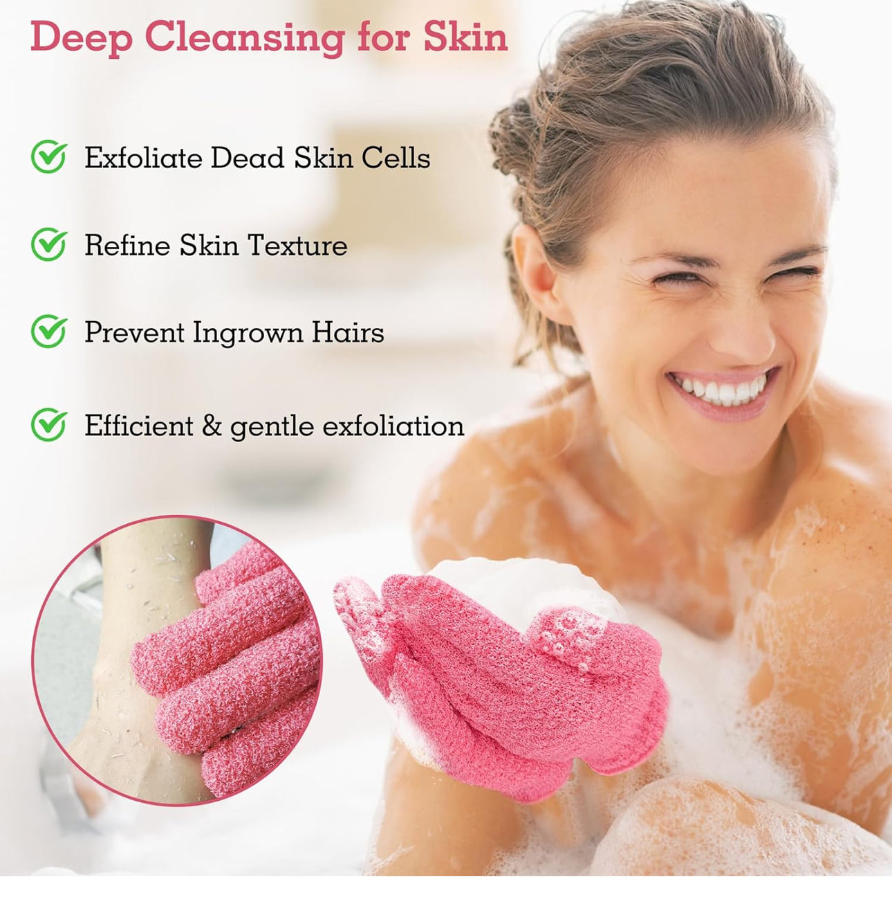 EXFOLIATING GLOVES For Glowing skin 1 Pairs