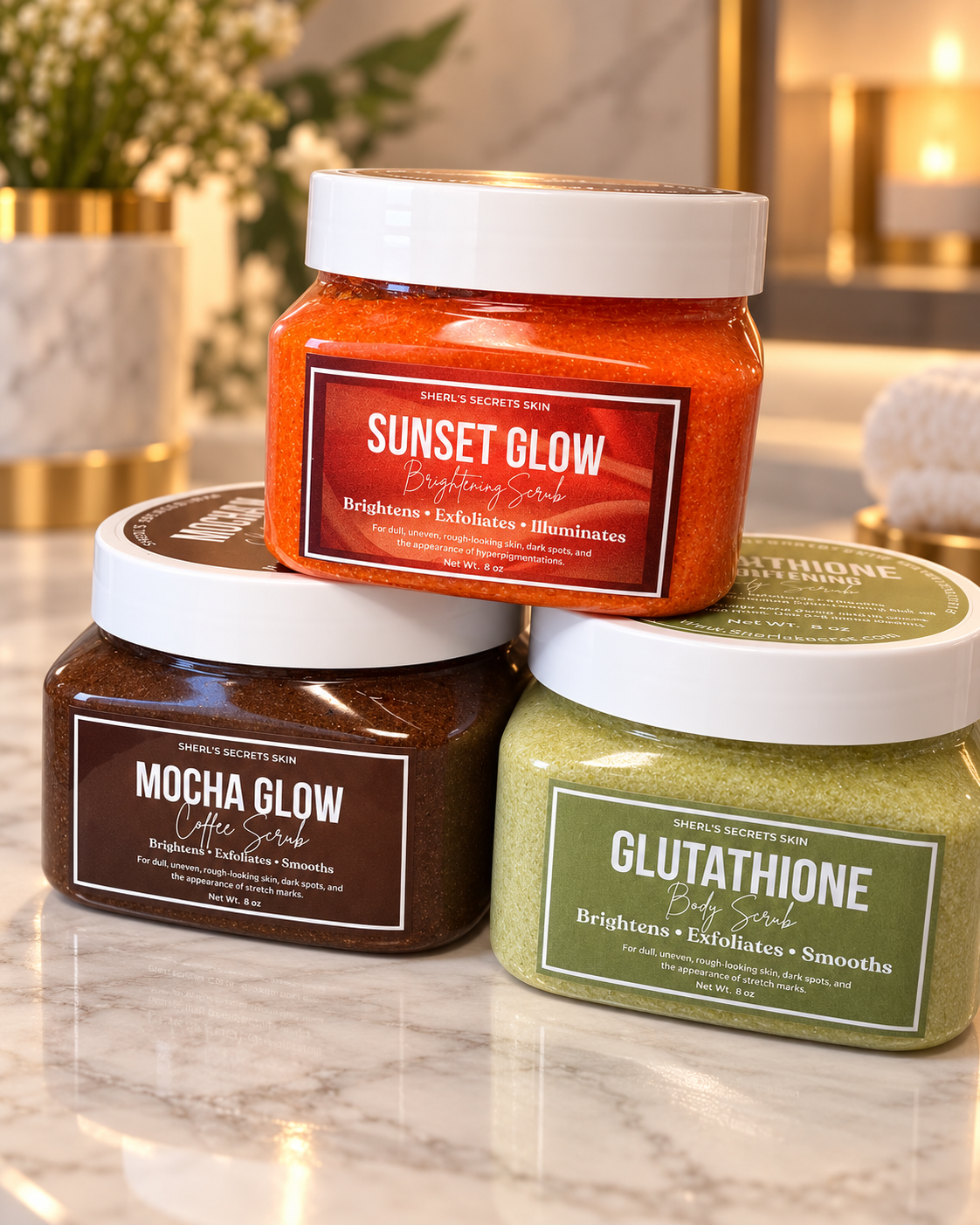 THE GLOW TRIO   BODY Scrub Bundle